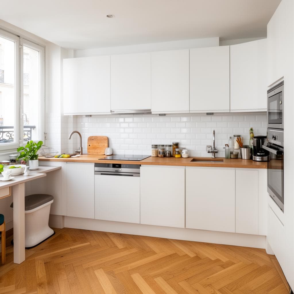 Cuisine blanche équipée