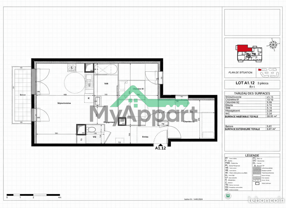 Appartement Neuf T3 à Louer — photo 1